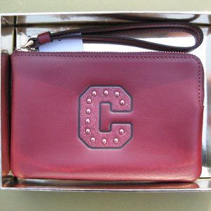 COACH Leather Wristlet Wallet Coin Purse NEW Red